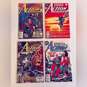 Superman Action Comics 1987 1988 1989 DC Comics Lot of 4 in Protective Sleeve